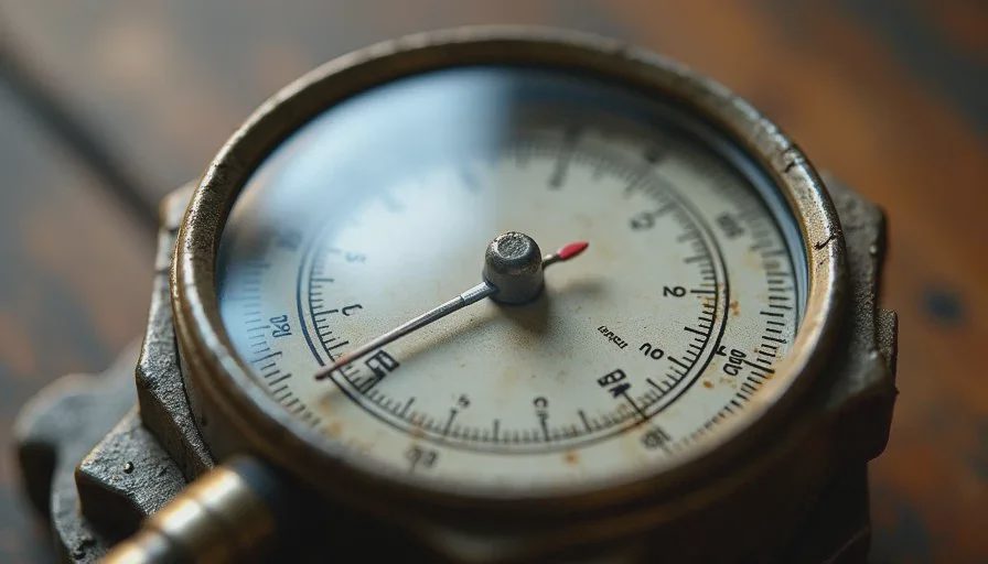 Measuring the decision path is more useful than polishing the demo Close-up of a technical workbench gauge with branching decision paths and brass needle under focused task lighting