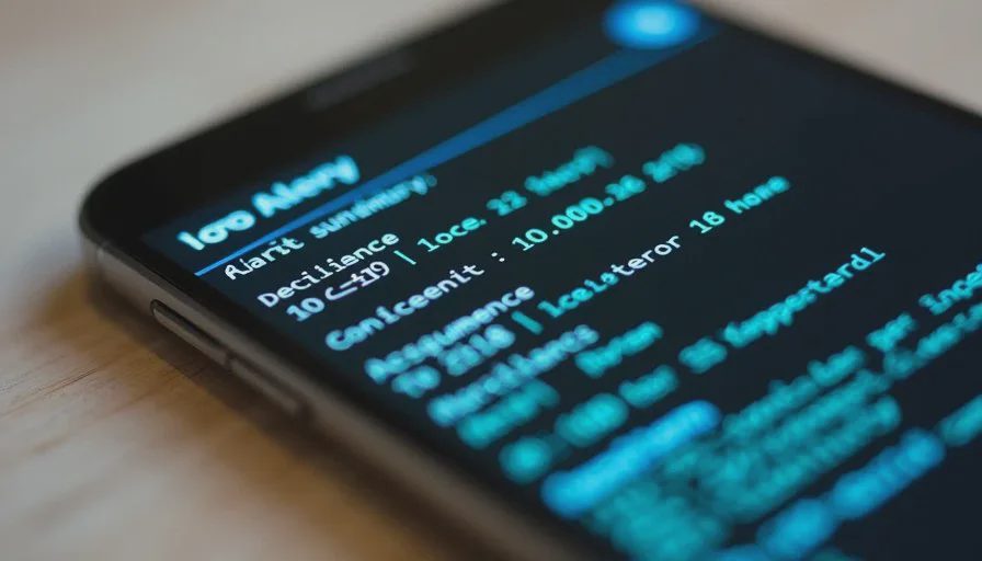 Per-inference decision and latency log on Android On-device log showing input summary, decision label, confidence score, and per-inference latency on Android